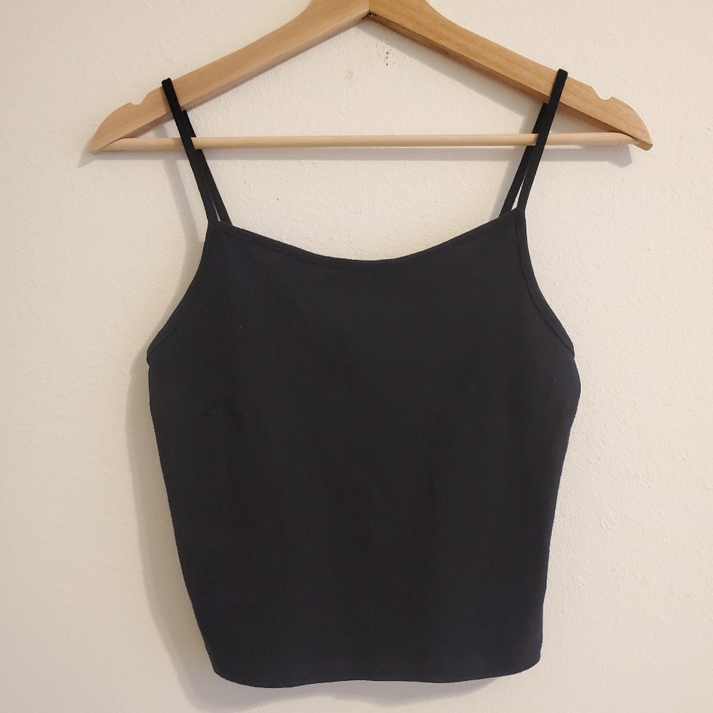 Wild Fable Black Cropped Tank Top - Juniors Basic Cozy Layering Loungewear